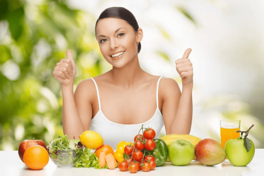 frutas e vegetais em uma dieta